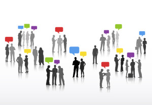 Vector of Business People with Speech Bubbles